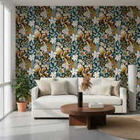 Retro Earthy Floral Bloom Wallpaper⁠