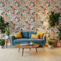 Autumn Garden Watercolor Florals Wallpaper⁠