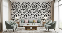 Black and White Brushstroke Dabs Wallpaper⁠