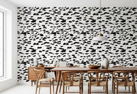 Black and White Brushstroke Dabs Wallpaper⁠