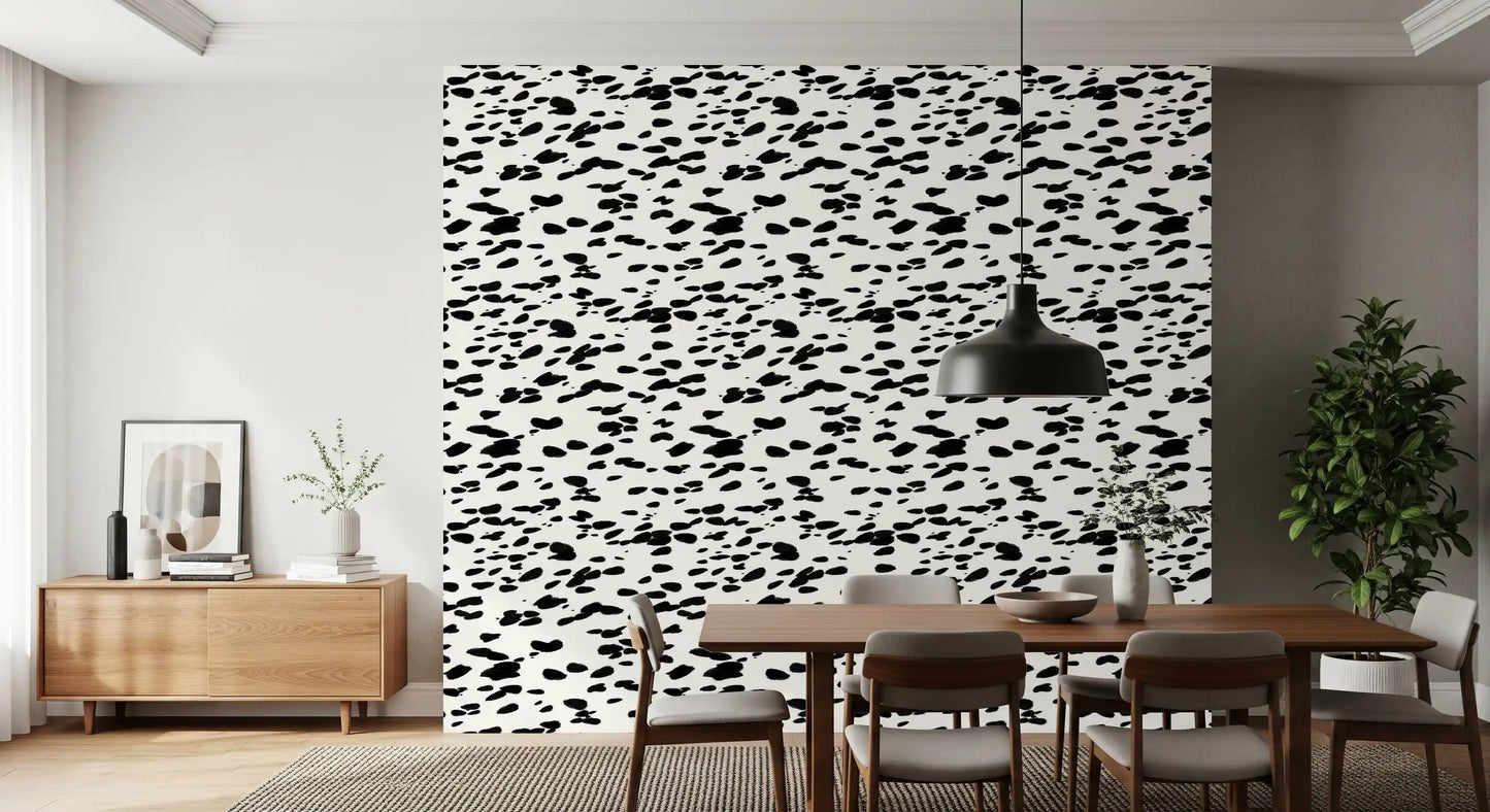 Black and White Brushstroke Dabs Wallpaper⁠