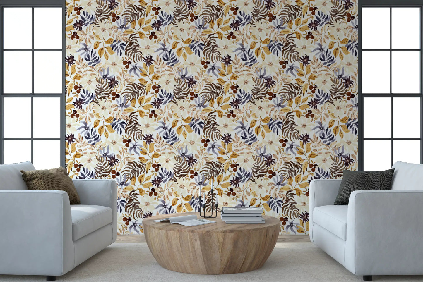 Autumn Harvest Botanical Wallpaper⁠