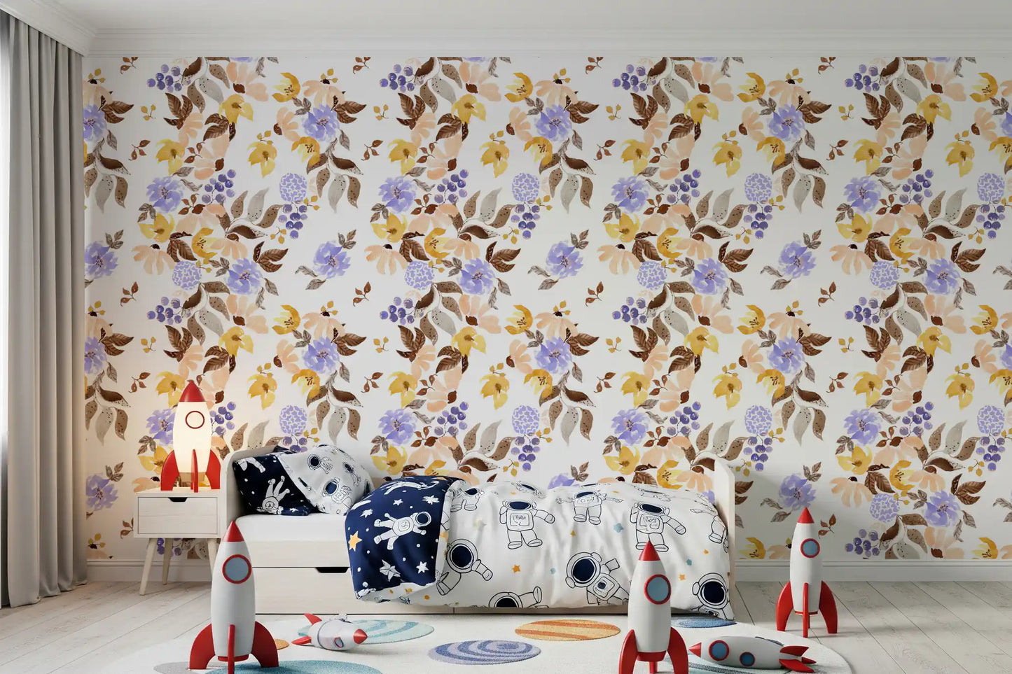 Watercolor Meadow Floral Sprays Wallpaper⁠