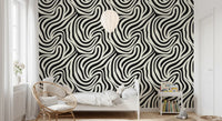 Fluid Zebra Stripe Pattern Wallpaper⁠