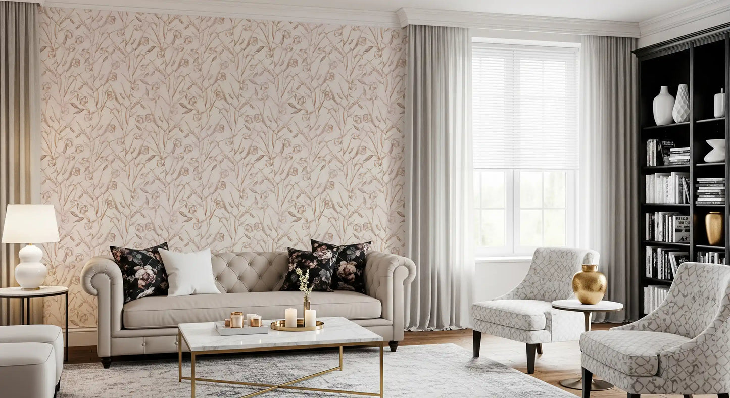 Sepia Botanical Sketch Wallpaper⁠