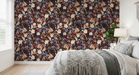 Autumn Botanical Twilight Blooms Wallpaper⁠