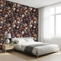 Autumn Botanical Twilight Blooms Wallpaper⁠
