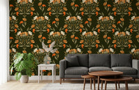 Autumnal Meadow Trail Pattern Wallpaper⁠
