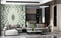 Monochromatic Sculptural Geometric Flower - GARDENIA Wall Mural
