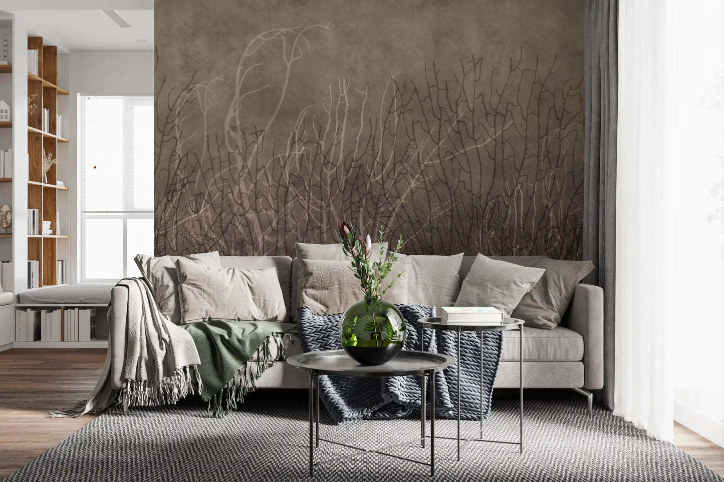 Sea Fans - Golden Taupe  Wall Mural