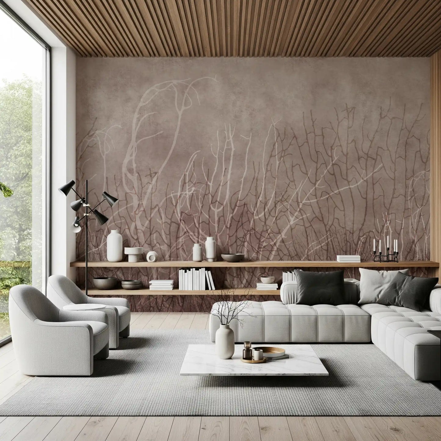 Sea Fans - Mauve Plum Wall Mural