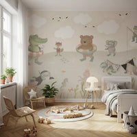 Playful Ocean Friends Illustration Wall Mural