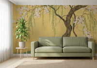 Oriental Willow and Blossom Garden Wall Mural