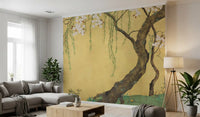 Oriental Willow and Blossom Garden Wall Mural
