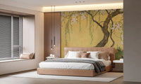 Oriental Willow and Blossom Garden Wall Mural