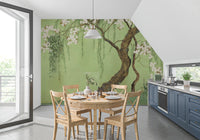Weeping Cherry Blossom Willow Scene Wall Mural