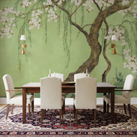 Weeping Cherry Blossom Willow Scene Wall Mural