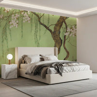 Weeping Cherry Blossom Willow Scene Wall Mural