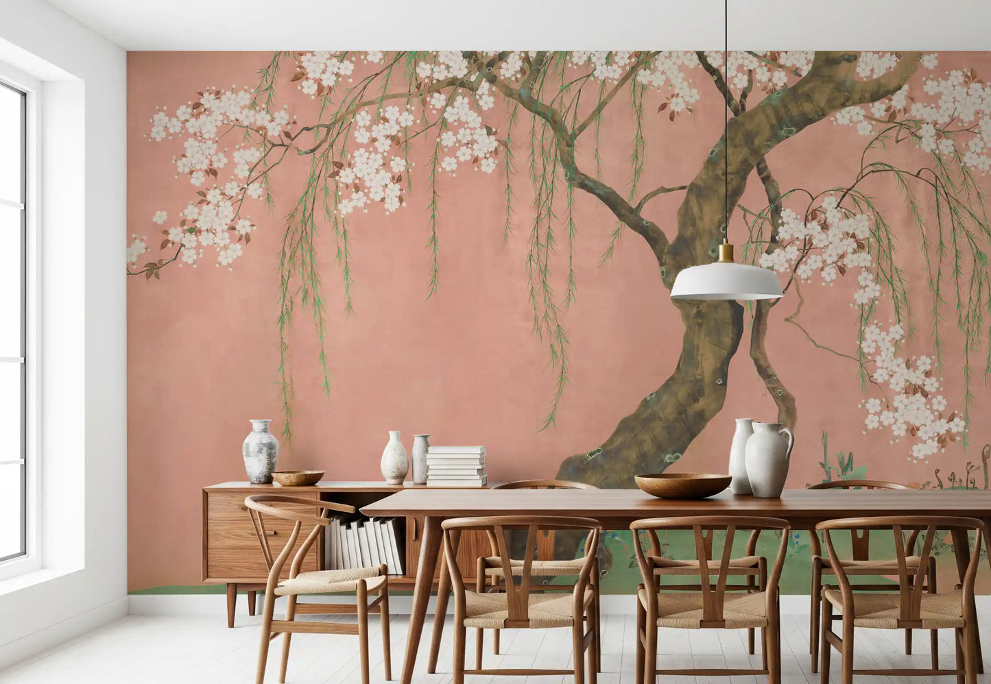 Blossoming Willow Sakura Landscape Wall Mural
