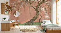 Blossoming Willow Sakura Landscape Wall Mural