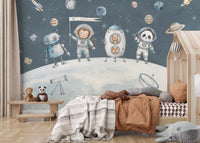 Cosmic Friends Space Exploration Wall Mural