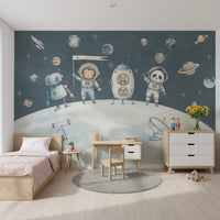 Cosmic Friends Space Exploration Wall Mural