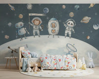 Cosmic Friends Space Exploration Wall Mural
