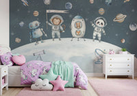 Cosmic Friends Space Exploration Wall Mural