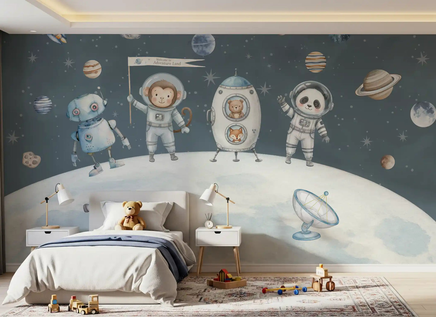 Cosmic Friends Space Exploration Wall Mural