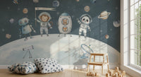 Cosmic Friends Space Exploration Wall Mural