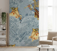 Krishna and Cows Forest Scene Wall Mural