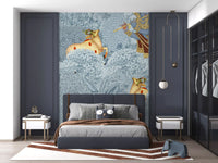 Krishna and Cows Forest Scene Wall Mural