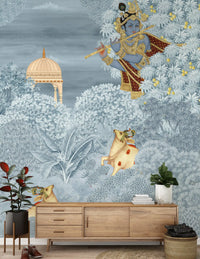 Krishna Enchanted Forest Wall Mural