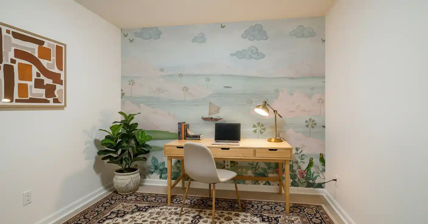 Exotic Parrot and Floral Haven Wall Mural