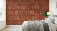Mughal Terracotta Floral Archway Wall Mural
