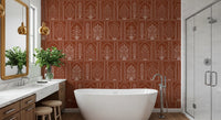 Mughal Terracotta Floral Archway Wall Mural