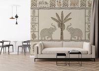 Indian Heritage Elephant and Tree Scene Wall Mural