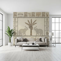 Indian Heritage Elephant and Tree Scene Wall Mural
