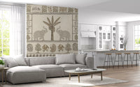 Indian Heritage Elephant and Tree Scene Wall Mural