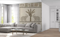 Indian Heritage Elephant and Tree Scene Wall Mural
