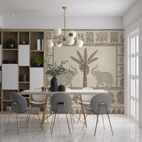 Indian Heritage Elephant and Tree Scene Wall Mural