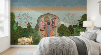 Krishna Divine Garden Landscape Wall Mural