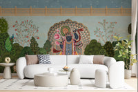 Krishna Divine Garden Landscape Wall Mural