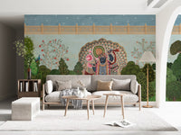 Krishna Divine Garden Landscape Wall Mural