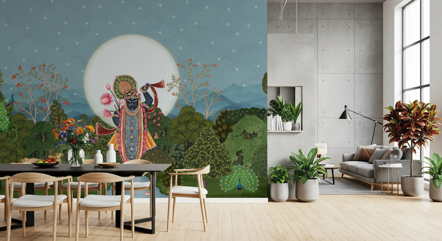 Divine Moonlight Forest Garden Wall Mural