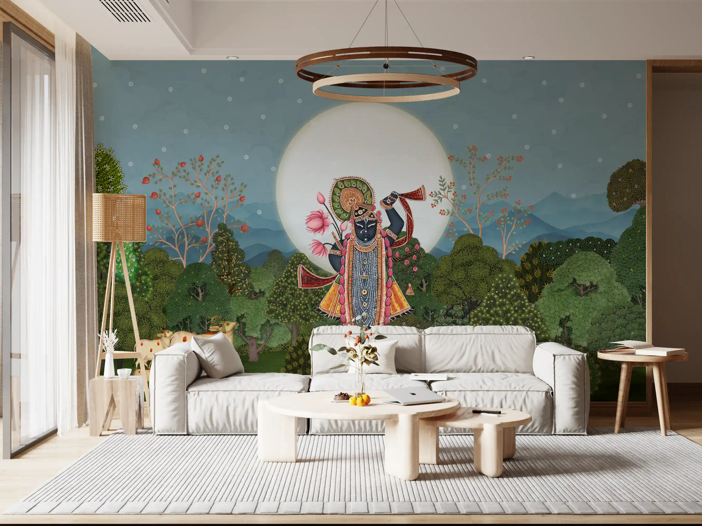 Divine Moonlight Forest Garden Wall Mural