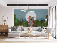 Divine Moonlight Forest Garden Wall Mural