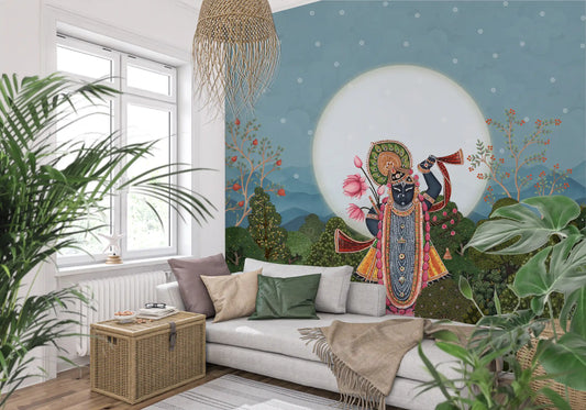 Divine moonlight forest garden wall mural calms a serene hallway GD12185
