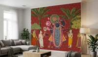 Krishna and Gopis Traditional Indian Art Wall Mural
