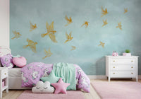 Golden Aviary Flight Wall Mural